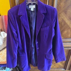 Jennifer Moore Purple Velvet Blazer – Size 12 – Lined